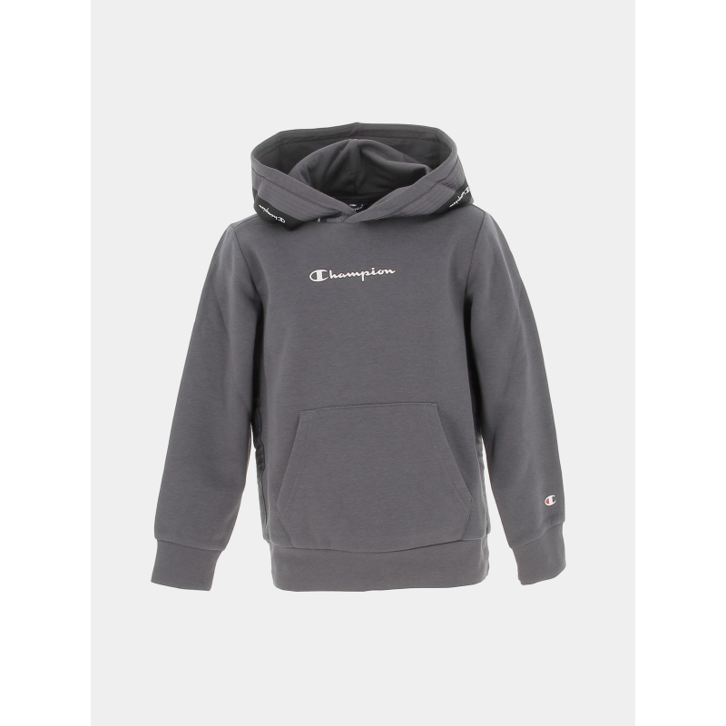 Sweat à capuche bande logo gris enfant - Champion