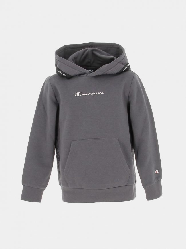 Sweat à capuche bande logo gris enfant - Champion