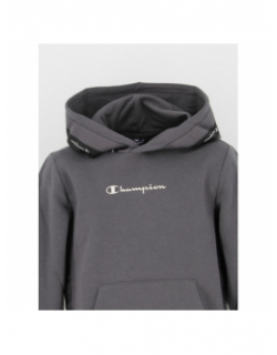 Sweat à capuche bande logo gris enfant - Champion