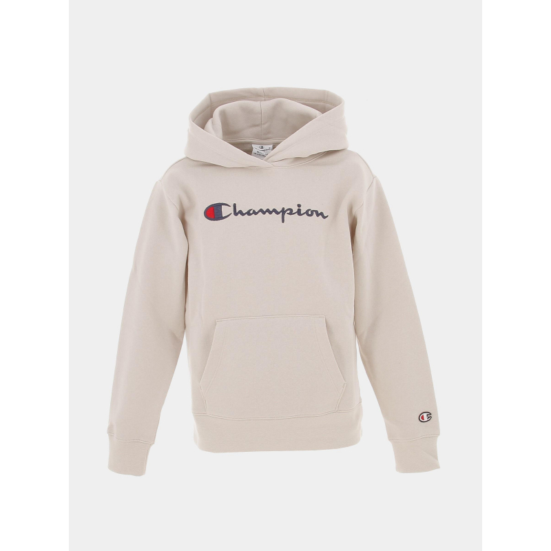 Sweat à capuche hooded avec logo beige enfant - Champion