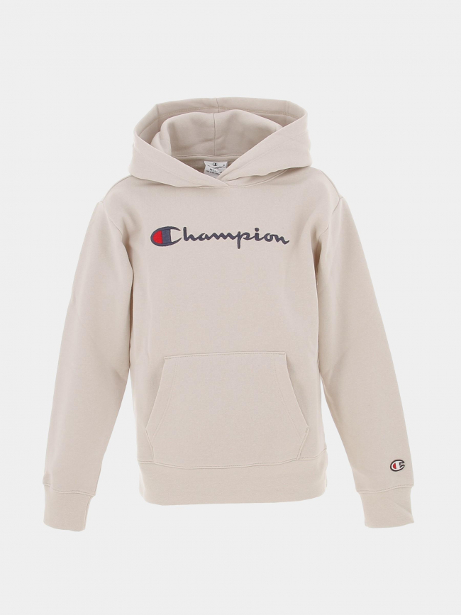 Sweat à capuche hooded avec logo beige enfant - Champion