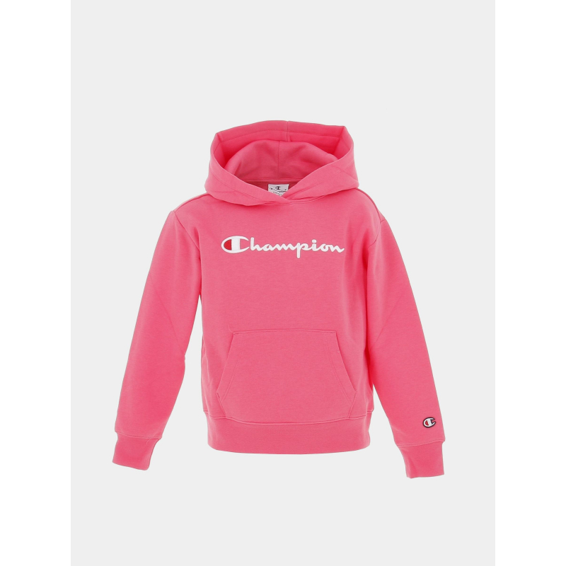 Sweat à capuche logo brodé rose fille - Champion