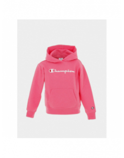 Sweat à capuche logo brodé rose fille - Champion