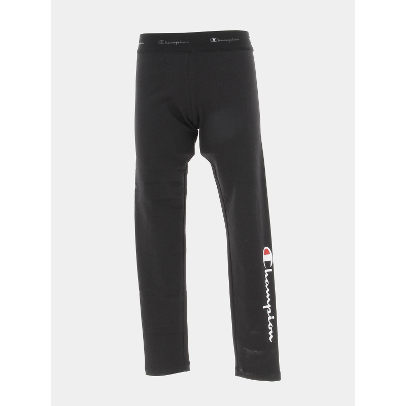 Legging uni logo noir fille - Champion