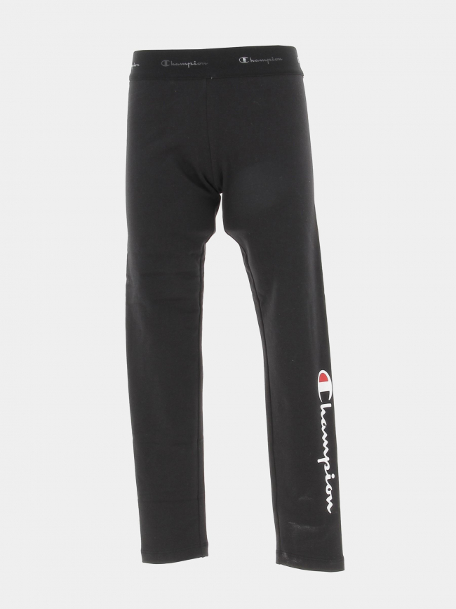 Legging uni logo noir fille - Champion