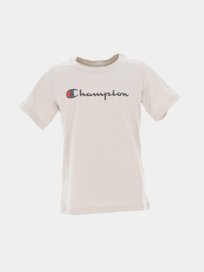 T-shirt crewneck logo beige enfant - Champion