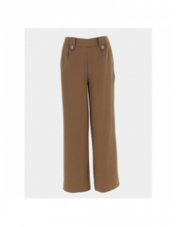 Pantalon newsania à boutons marron femme - Only