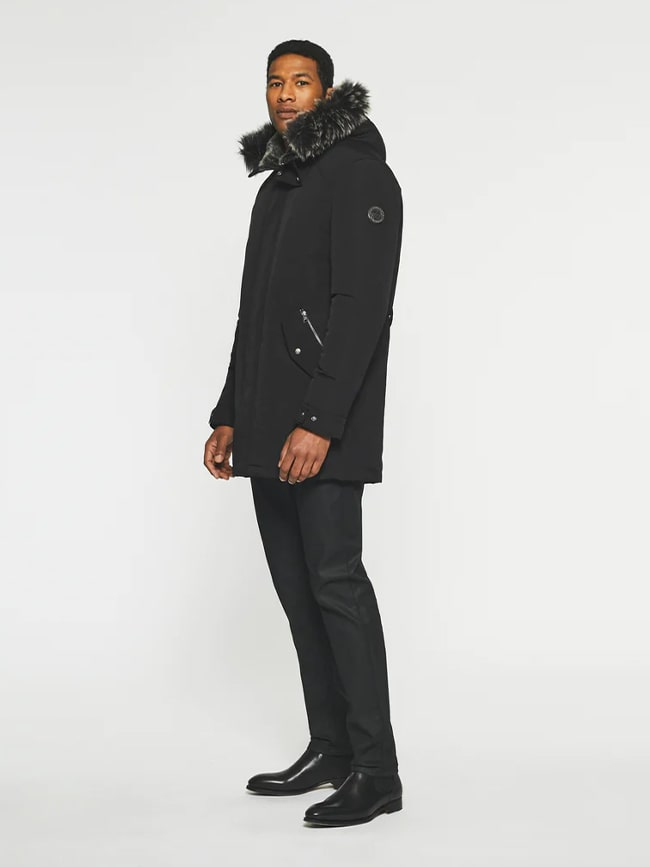 Blouson d'hiver long manoury noir homme - Izac