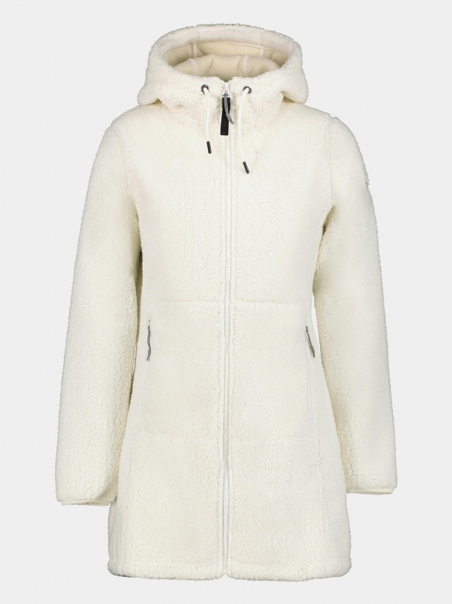 Veste longue polaire sherpa agra blanc femme - Icepeak