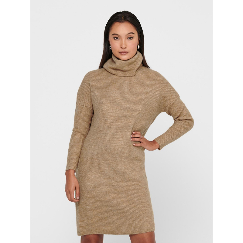 Robe col roulé jana marron femme - Only