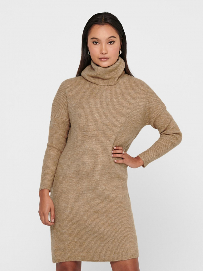 Robe col roulé jana marron femme - Only