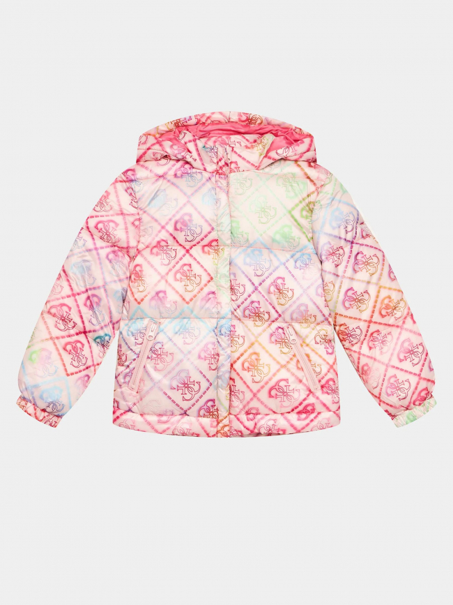 Doudoune hooded logo multicolore fille - Guess