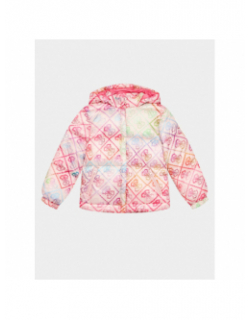 Doudoune hooded logo multicolore fille - Guess