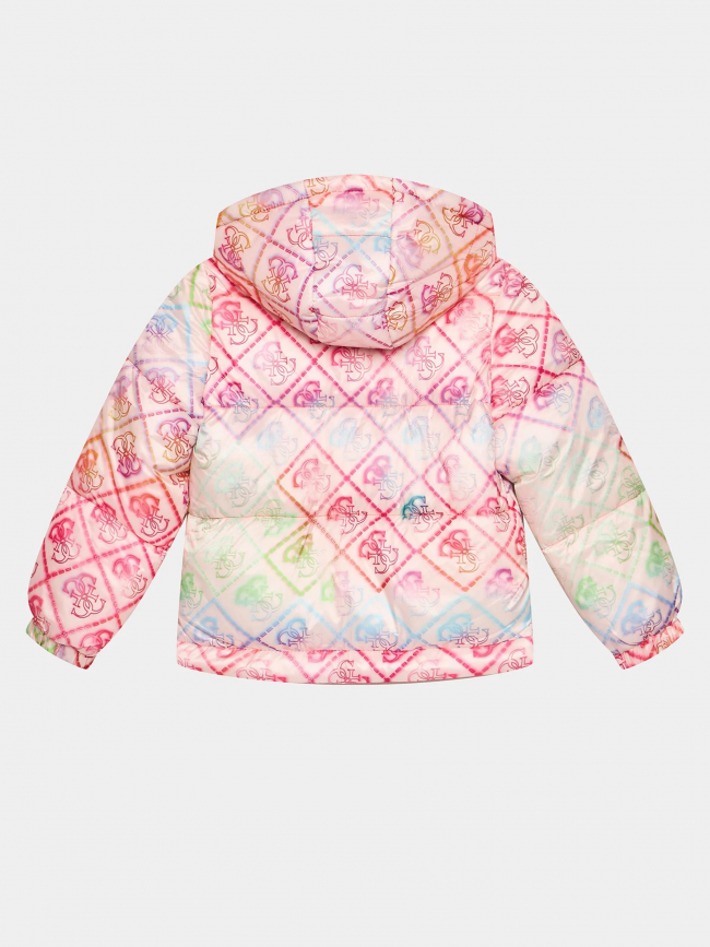 Doudoune hooded logo multicolore fille - Guess