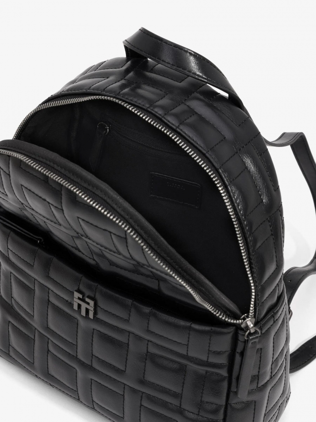 Sac à dos simili-cuir matelassé quilt noir femme - Tiffosi