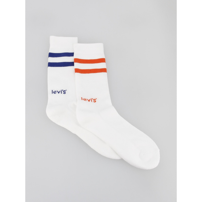 Pack 2 paires de chaussettes hautes à rayures blanc - Levi's