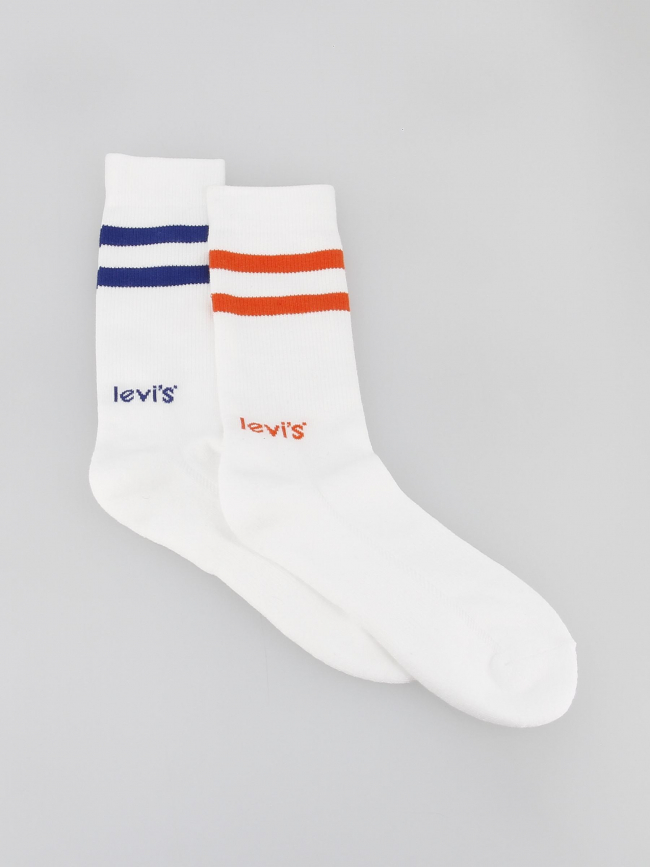 Pack 2 paires de chaussettes hautes à rayures blanc - Levi's