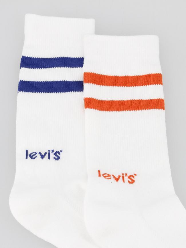 Pack 2 paires de chaussettes hautes à rayures blanc - Levi's