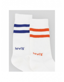 Pack 2 paires de chaussettes hautes à rayures blanc - Levi's