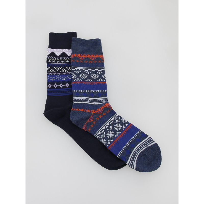 Pack 2 paires de chaussettes hautes fair isle bleu - Levi's