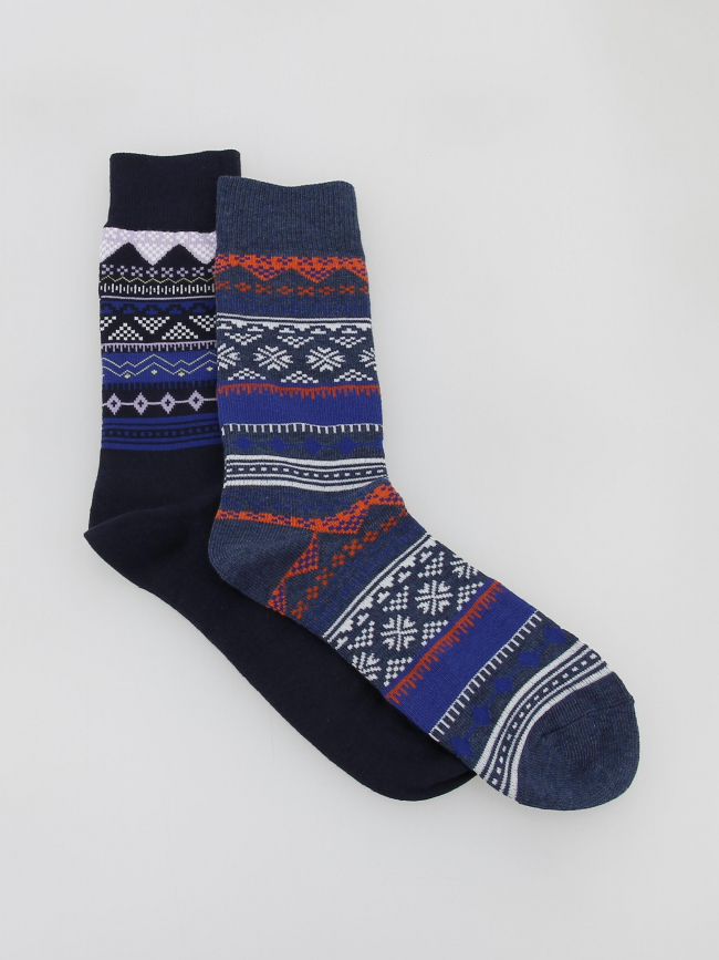 Pack 2 paires de chaussettes hautes fair isle bleu - Levi's