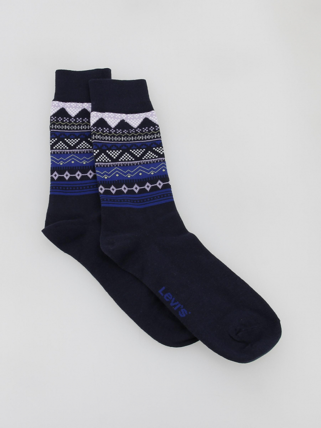 Pack 2 paires de chaussettes hautes fair isle bleu - Levi's