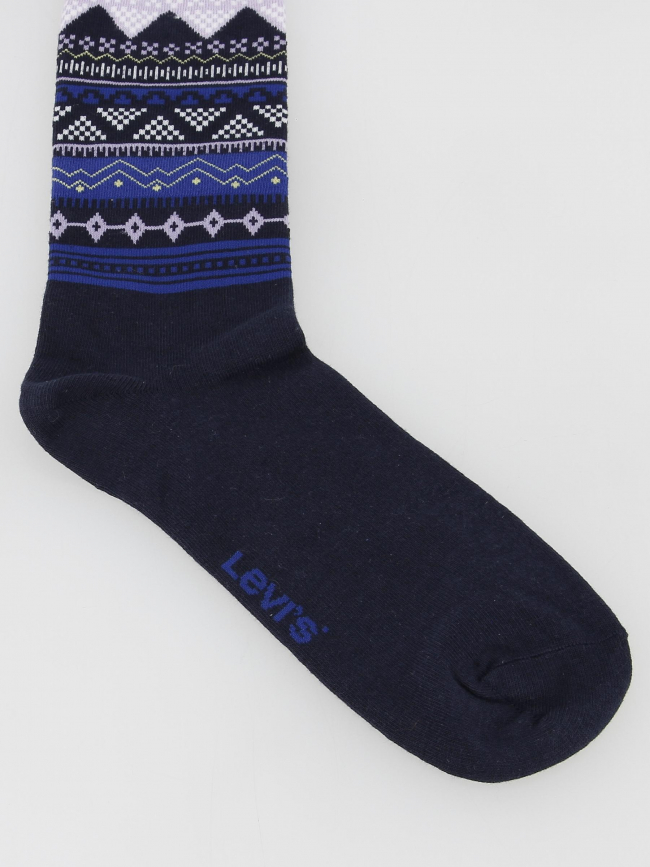 Pack 2 paires de chaussettes hautes fair isle bleu - Levi's