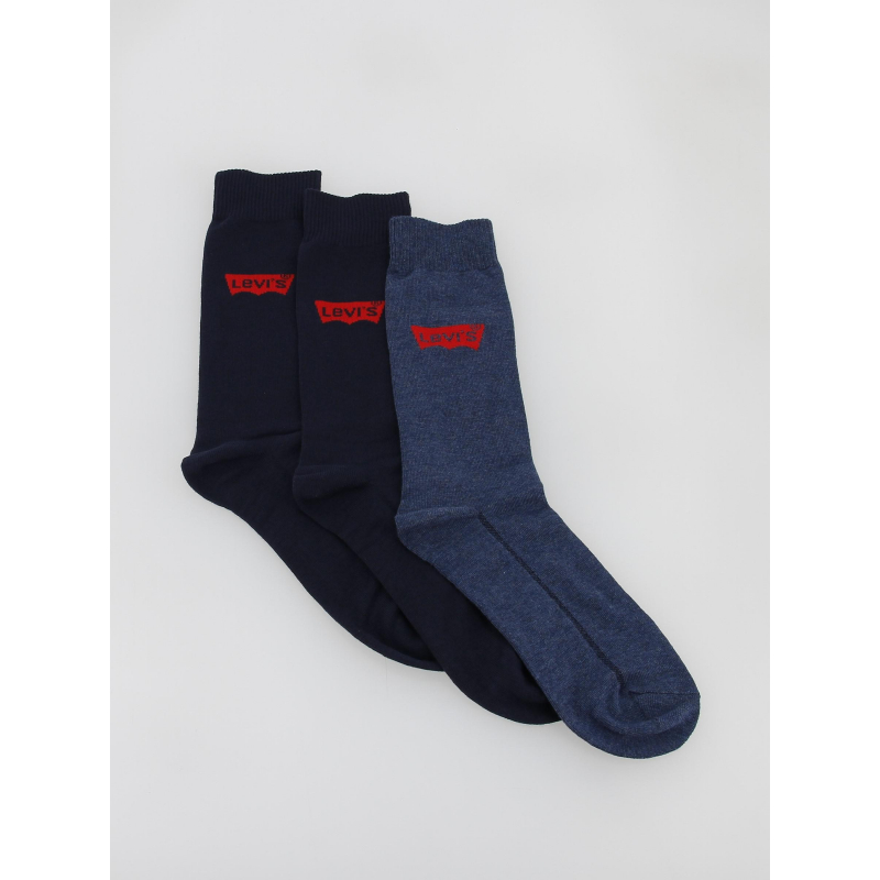 Pack 3 paires de chaussettes hautes bleu marine homme - Levi's