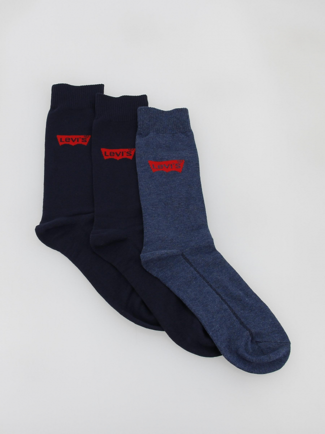 Pack 3 paires de chaussettes hautes bleu marine homme - Levi's