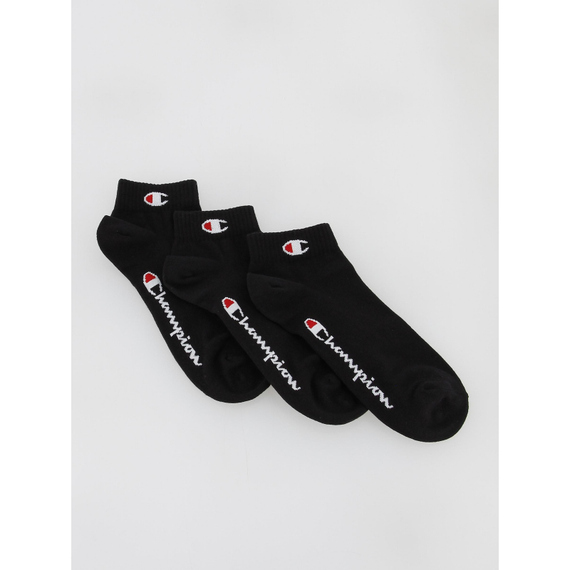 Pack 3 paires de chaussettes quarter noir - Champion