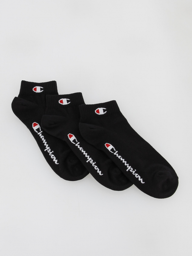 Pack 3 paires de chaussettes quarter noir - Champion