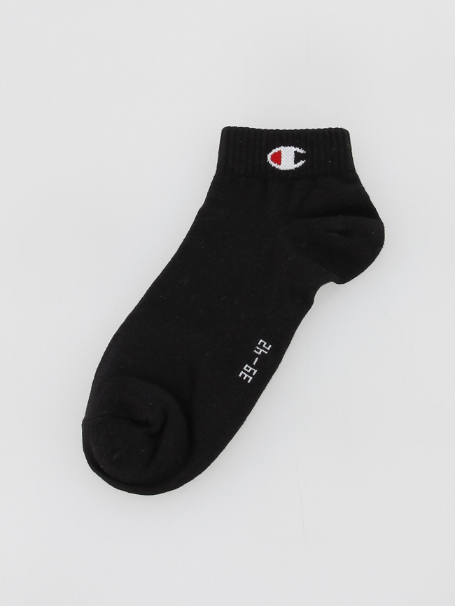 Pack 3 paires de chaussettes quarter noir - Champion