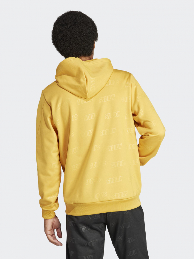 Sweat à capuche multi-logos q4 jaune homme - Adidas