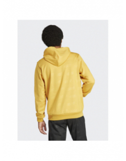 Sweat à capuche multi-logos q4 jaune homme - Adidas