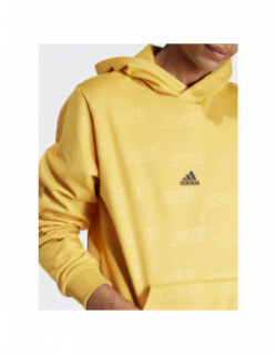 Sweat à capuche multi-logos q4 jaune homme - Adidas