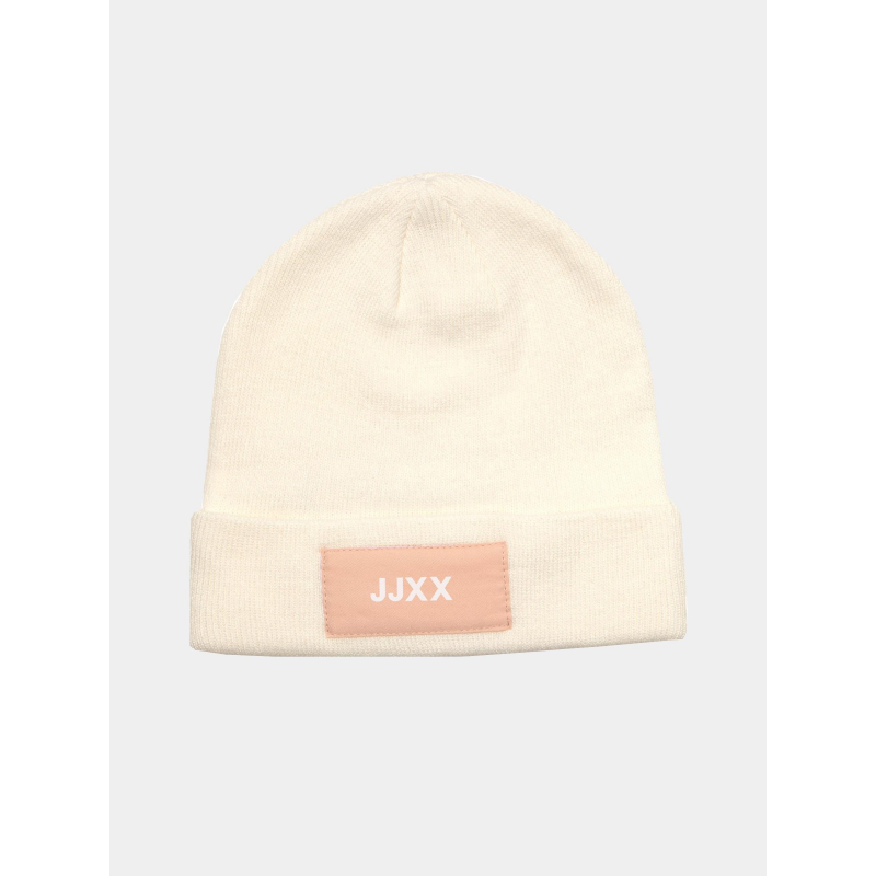 Bonnet basic logo etiquette blanc femme - Jjxx