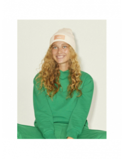 Bonnet basic logo etiquette blanc femme - Jjxx