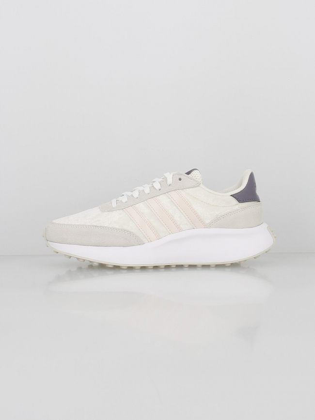 Baskets run 70s empiècement suédine blanc violet femme - Adidas