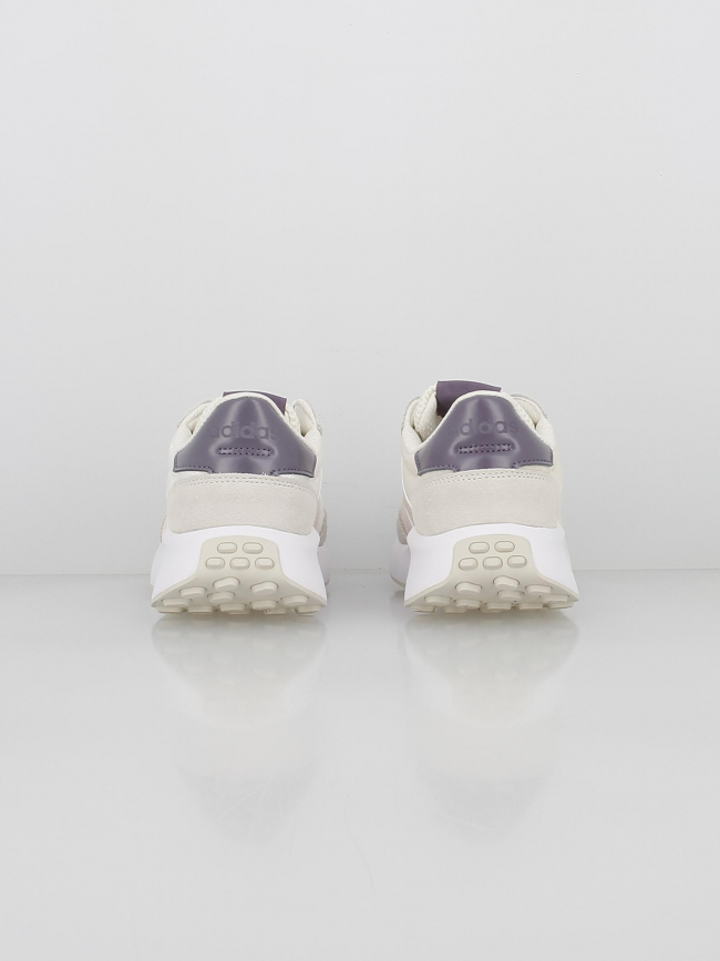 Baskets run 70s empiècement suédine blanc violet femme - Adidas