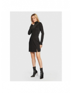 Robe paillette melange noir femme - Guess