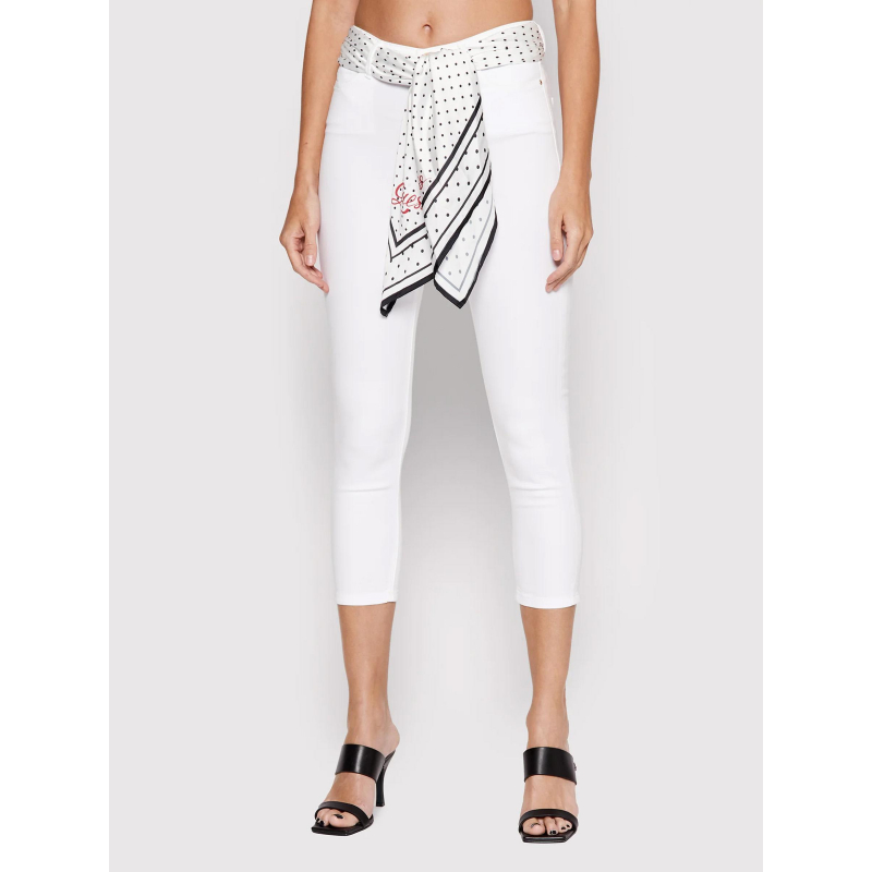 Jean skinny 7/8 capri foulard blanc femme - Guess