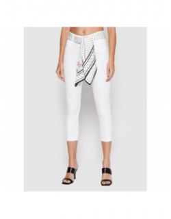 Jean skinny 7/8 capri foulard blanc femme - Guess