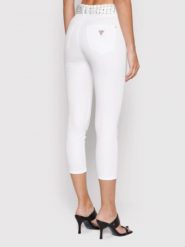 Jean skinny 7/8 capri foulard blanc femme - Guess