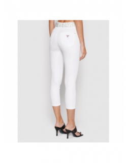 Jean skinny 7/8 capri foulard blanc femme - Guess