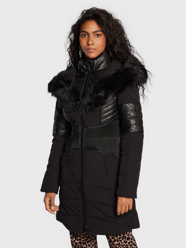 Doudoune longue cintré new oxana noir femme - Guess