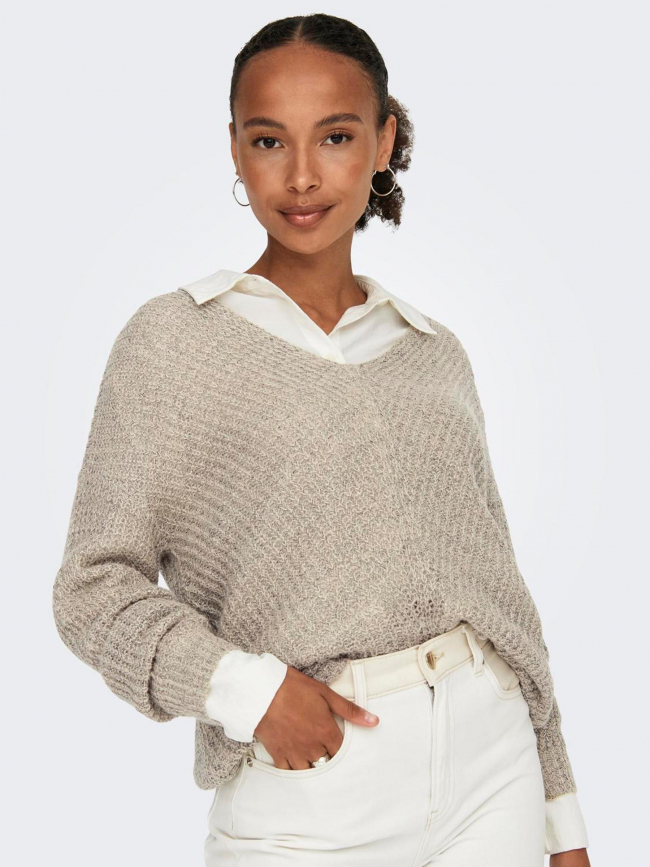 Pull en maille new megan beige femme - Jacqueline De Yong