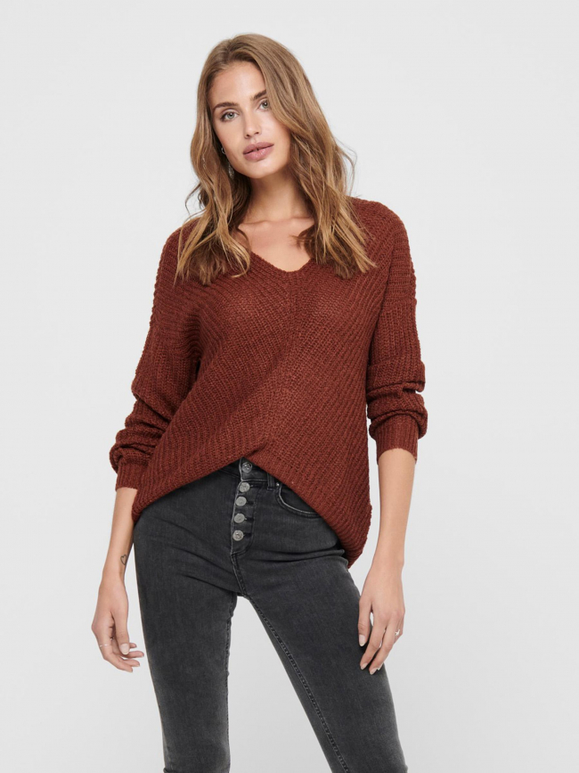 Pull en maille new megan marron femme - Jacqueline De Yong