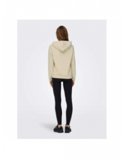 Sweat à capuche logo brodé shau chiné beige femme - Only