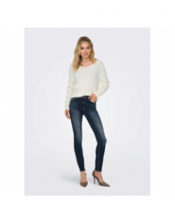 Pull col v ella piumo blanc femme - Only