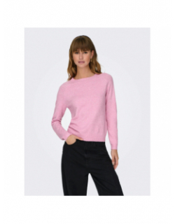 Pull col rond rica life rose femme - Only